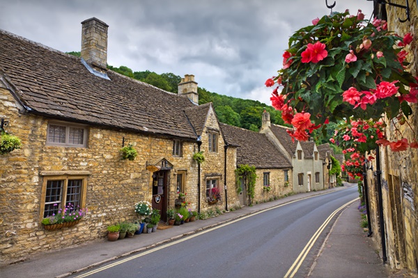 Cottages in Castle Combe, Cotswolds, UK